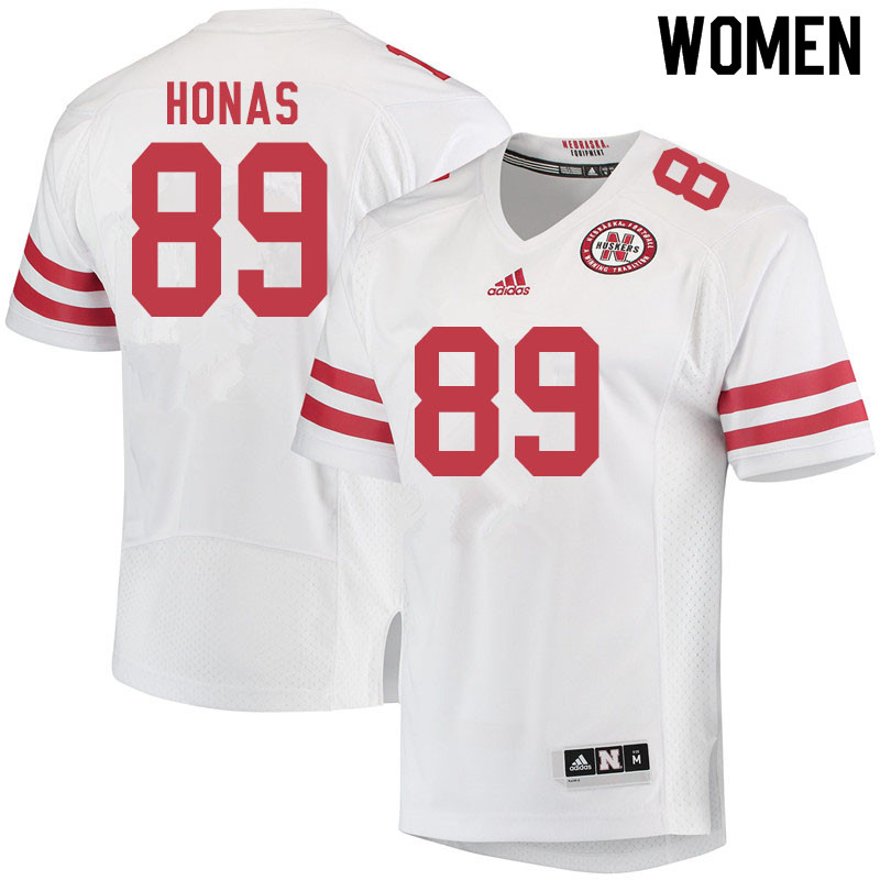 Women #89 Todd Honas Nebraska Cornhuskers College Football Jerseys Sale-White - Click Image to Close